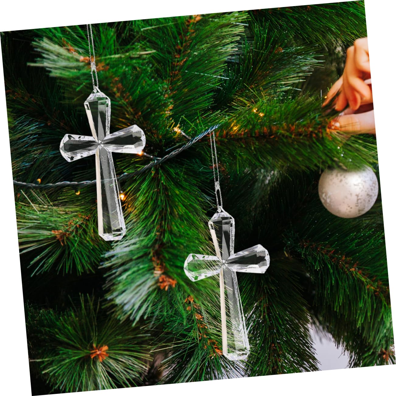 MAGICLULU 8 Pz Croce Trasparente Di Pasqua Ornamento Trasparente Da Appendere Ornamento Da Appendere Di Pasqua Decorazione Sospesa a Croce Ciondoli Pasquali Decoro Incrociato Acrilico