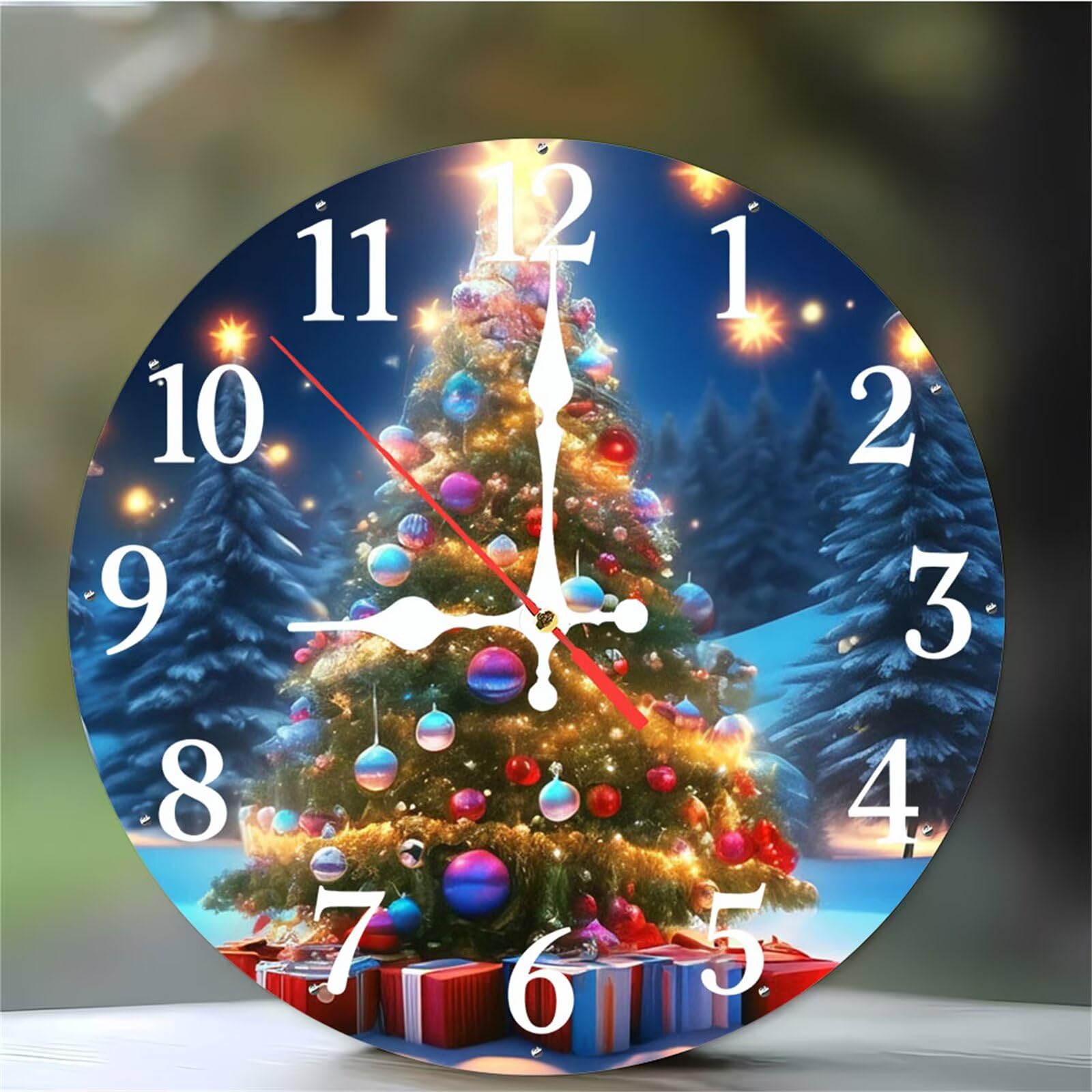 Horloge Murale Sapin de Noël pour décoration de cuisine et salon chaleureux