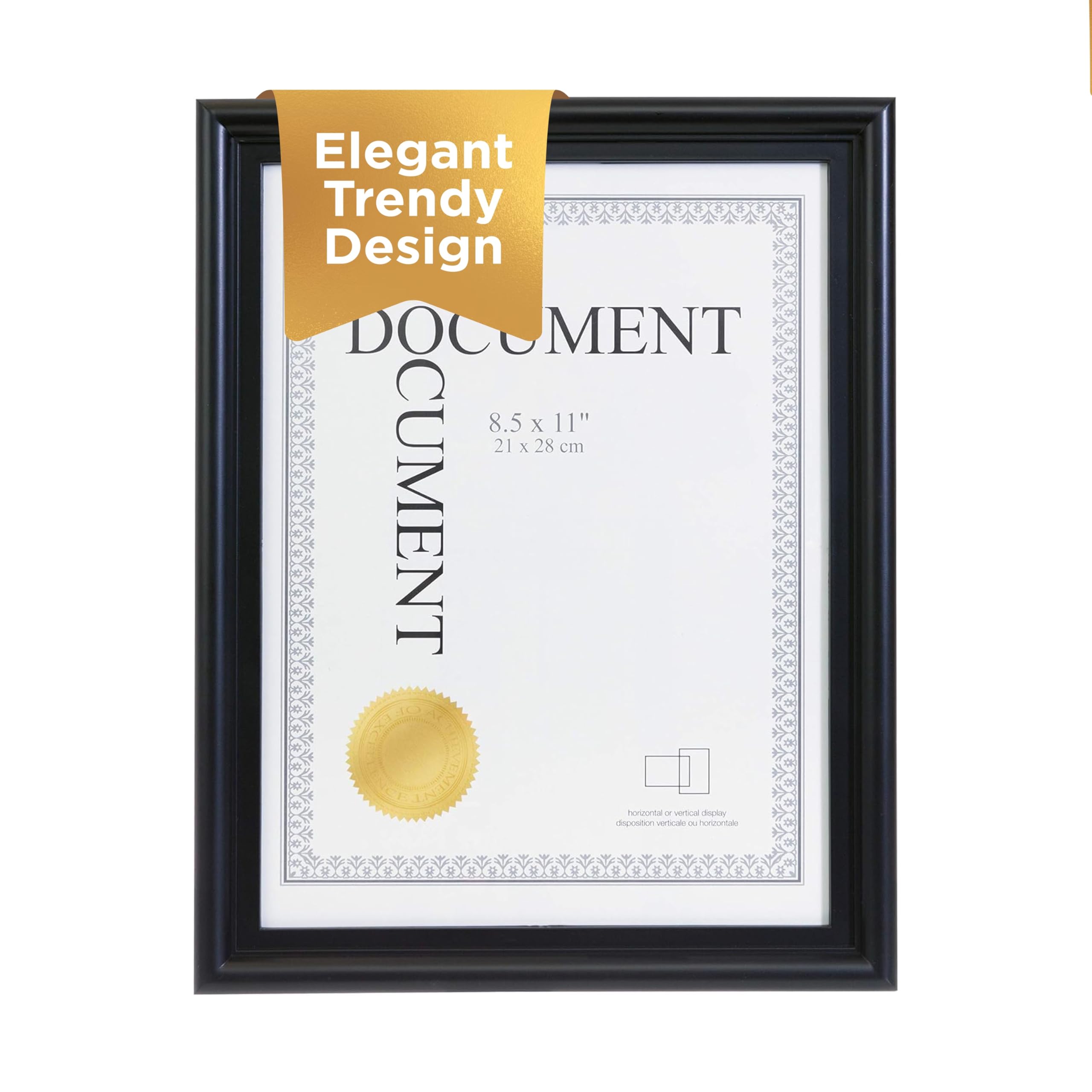 Kiera Grace Document-Frames, Black, 8.5 x 11