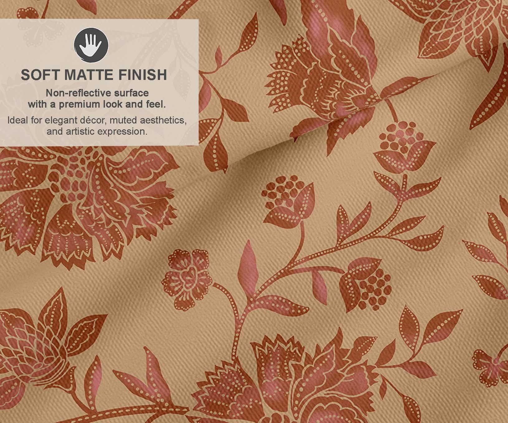 Soimoi Tela de lona 100% algodón - Estampado floral, naranja | 142 cm de ancho | Se vende por 5 metros | Tela de tapicería de grosor medio para decoración del hogar, bolsos y proyectos de bricolaje