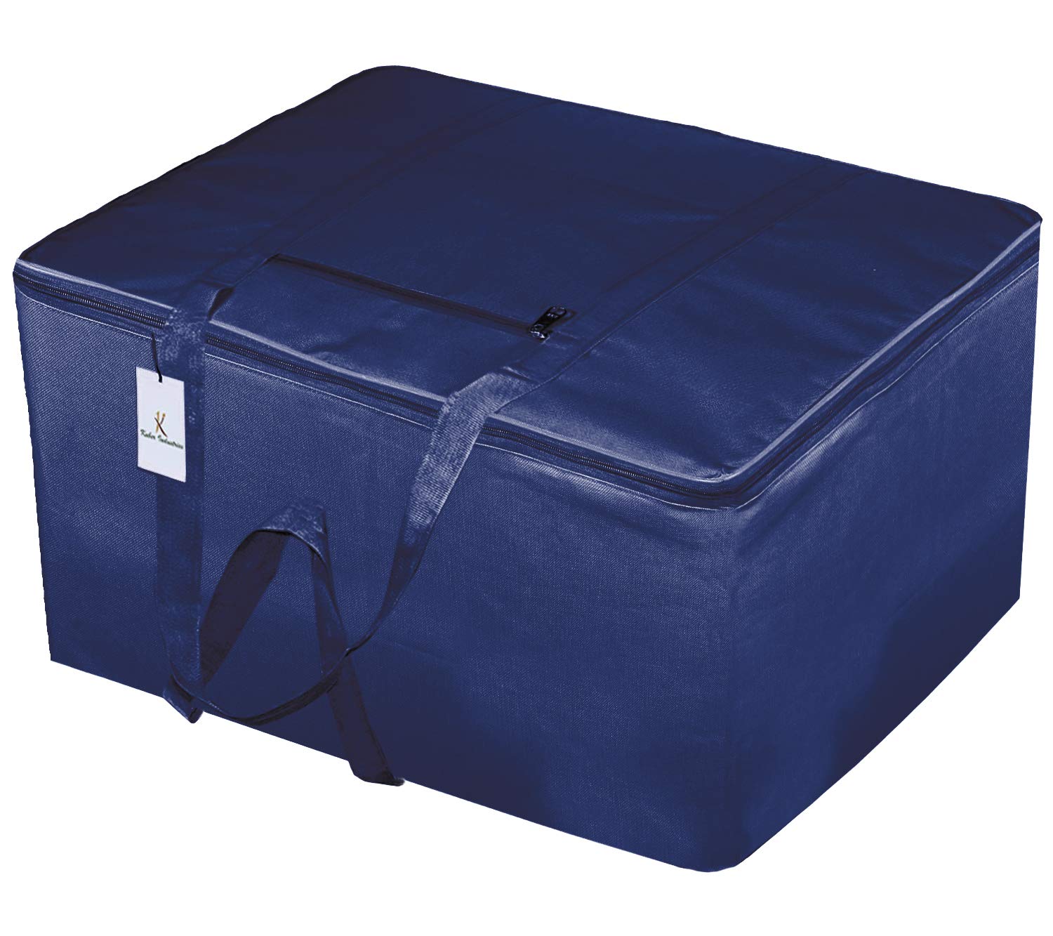 Kuber Industries Rexine Jumbo Attachi Travel Handbag - Multi-Purpose Storage Carrying Bag for Blanket Cover, Duffle (Blue) CTKTC034722-picture-25