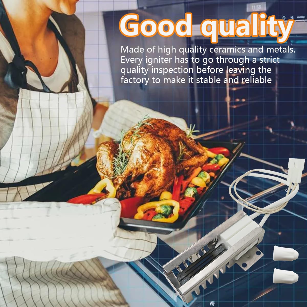 Xspeedonline W10918546 W10140611 98005652 3186491 Oven Igniter for Whirl-pool WFG114SVT0, WFG114SVW0, WFG505M0BS1, SF303PEKQ0, SF310PEKN0, SF310PEKN1, SF310PEKQ1