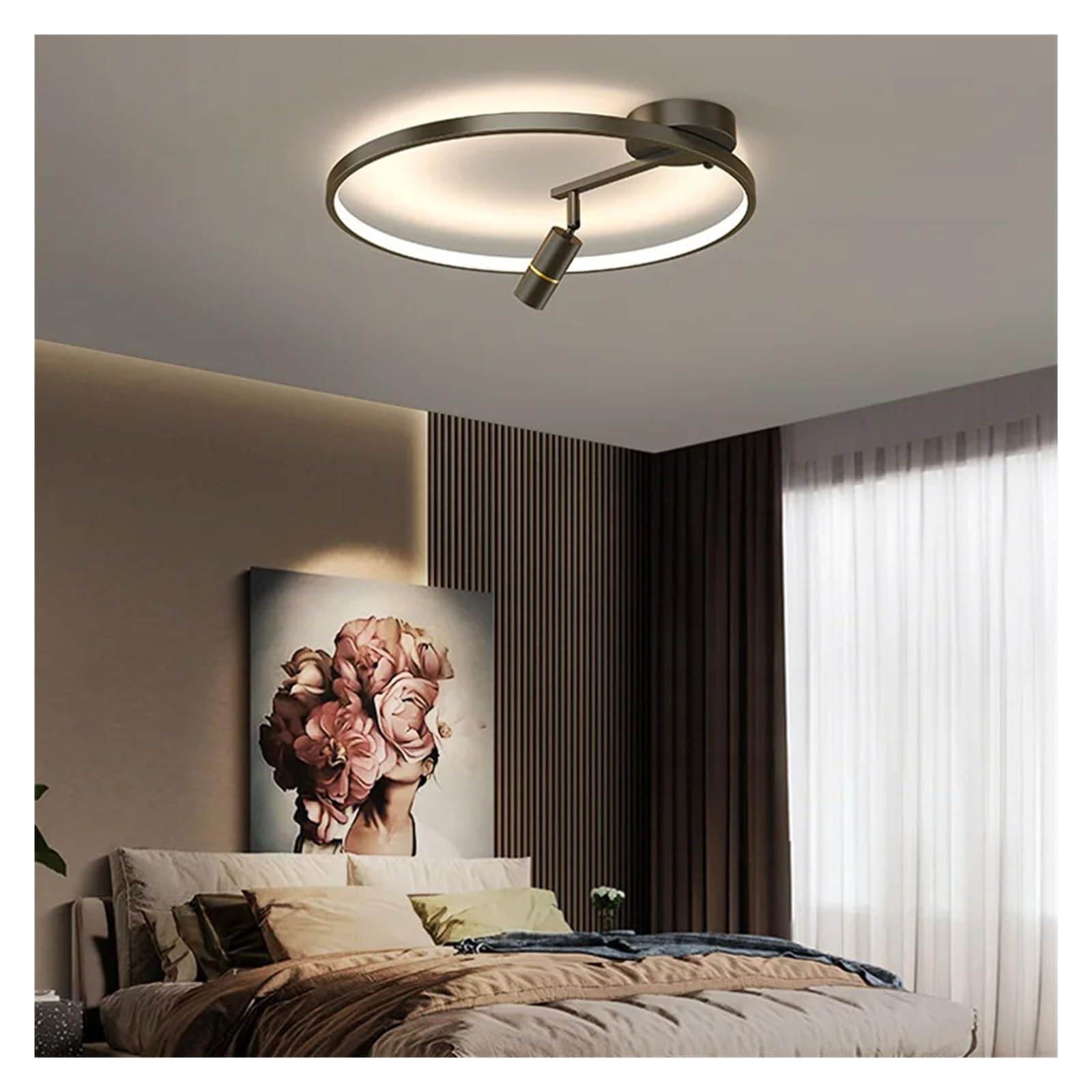 Nowoczesna lampa sufitowa LED do sypialni, jadalni, salonu, lampa wisząca do korytarza, restauracji, oświetlenie do gabinetu, domu dekoracyjnego, 50 cm, złota