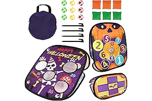 Happy Halloween 3 in 1 Bean Bag Toss Games - Pumpkins Skull Eyeball Spider Pattern
