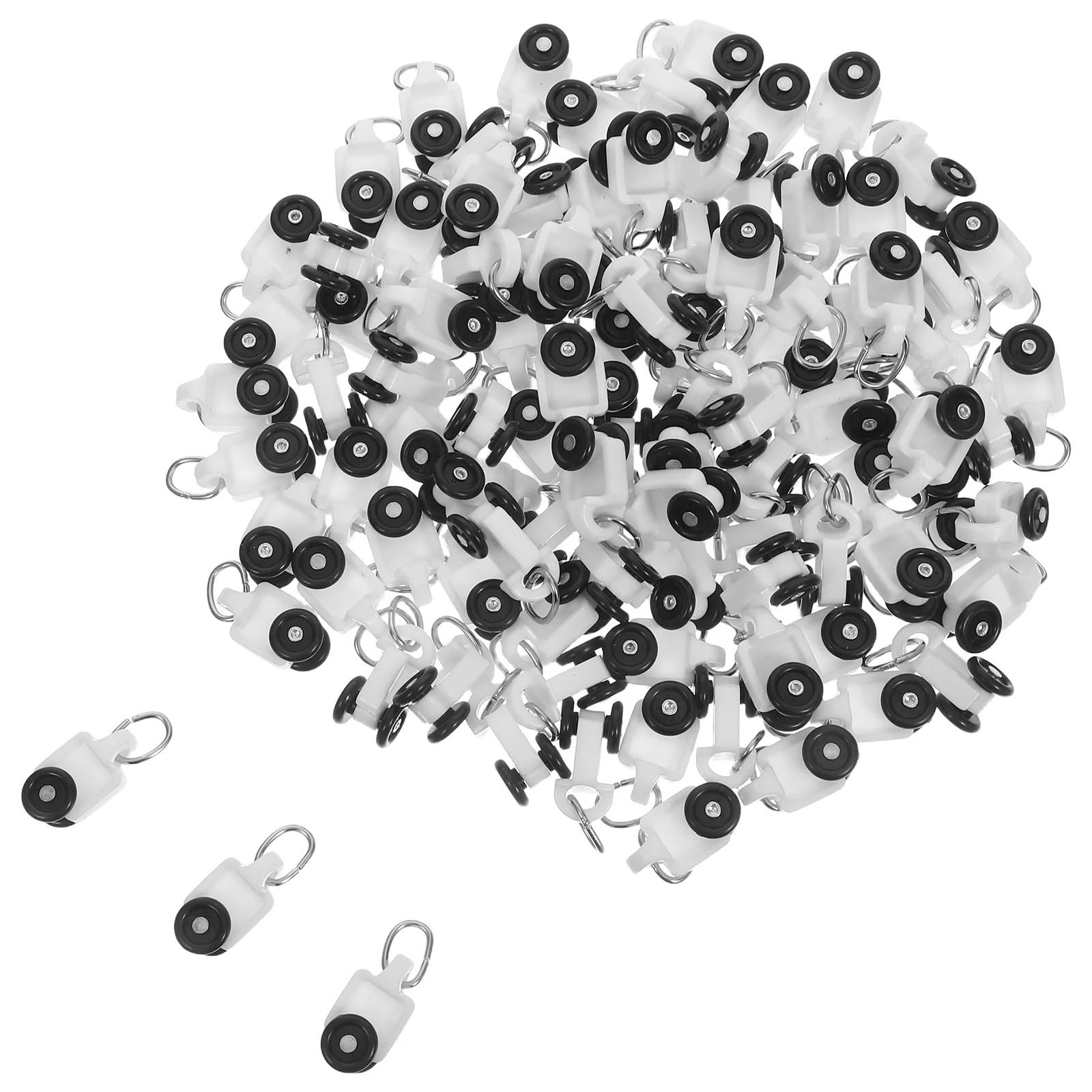 Curtain Track Glider Rollers 100Pcs Curtain Track Rollers Silent Operation Twin Wheeled Gliders Effortless Slide For Modern Window Systems for Shower Curtain