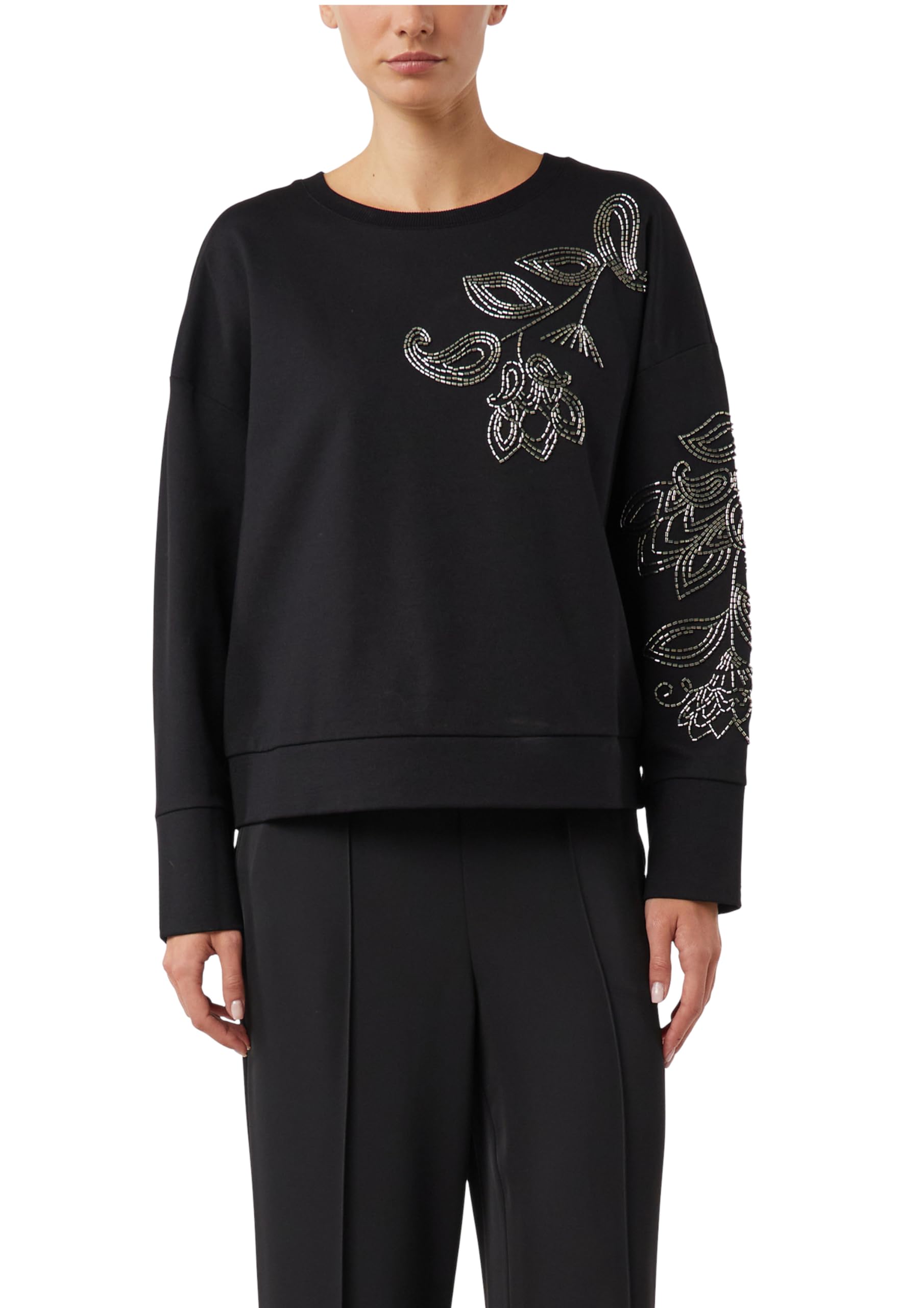 Comma Sweatshirt mit Perlenstickerei