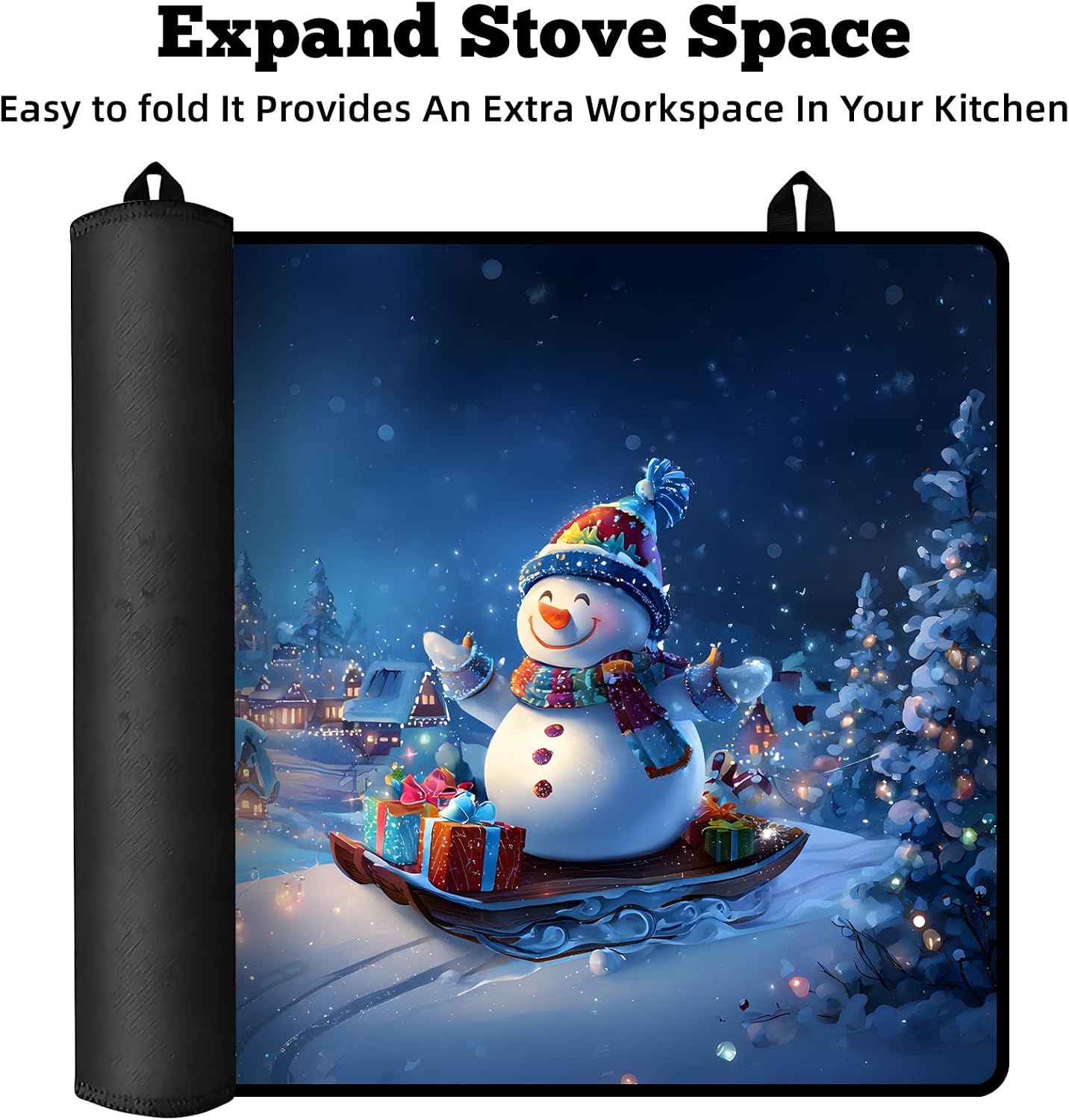 Multi-Design Stove Top Cover for Glass/Electric Stoves - 3-in-1 Heat-Resistant Protector Mat,Non-Slip Drying Rack 28"x20"