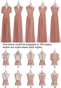 Amazon.com: Edaydress Long Dresses for Wedding Convertible Wrap Multi Way  Infinity Dresses to Wear to a Wedding Bridesmaid Dresses : Clothing, Shoes  & Jewelry