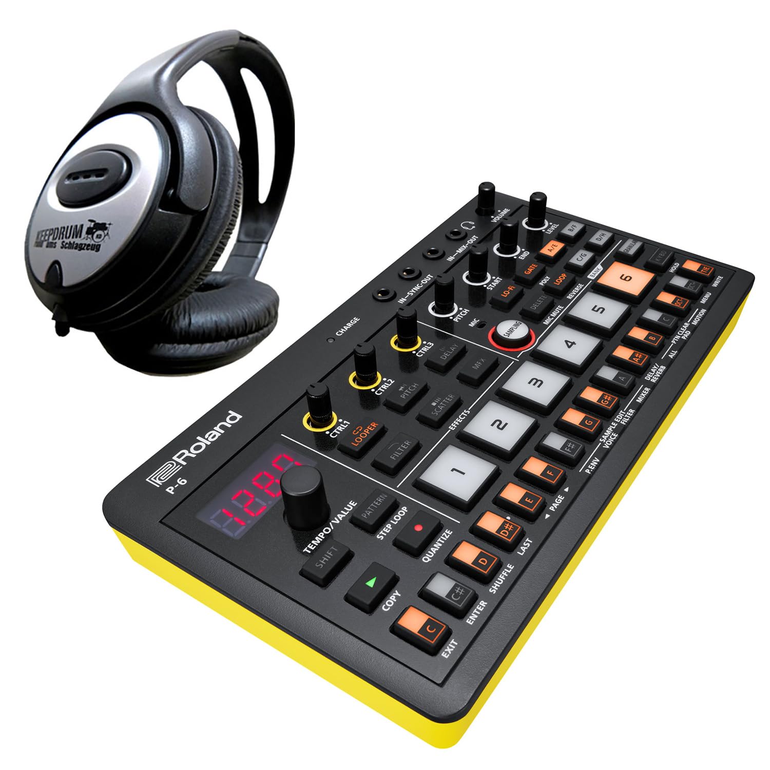 Roland Aira Compact P-6 Creative Sampler avec casque Keepdrum