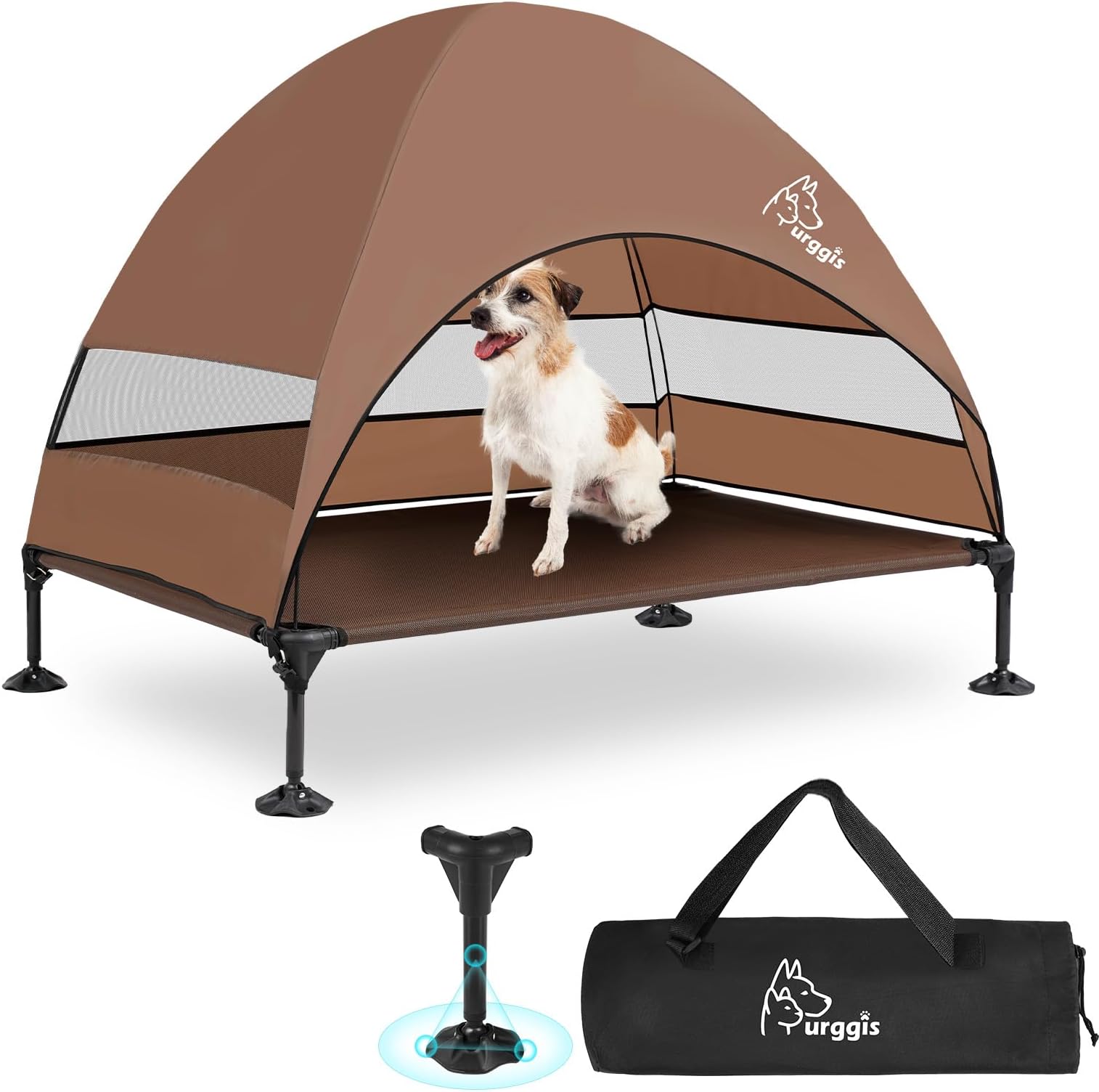Amazon.com : Elevated Outdoor Dog Bed with Canopy & 360Adjustable Feet ...