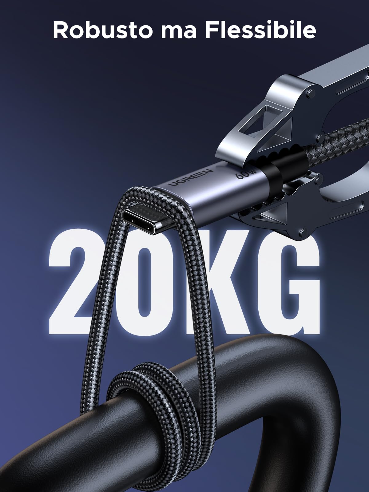 UGREEN Cavo USB C 60W, Cable Type C Ricarica Rapida PD3.0 Compatible con iPhone 16/15 Plus Pro Max, Galaxy S25/S24/S23, Pixel 9/8/7, MacBook, iPad Air, Drone ecc 0,5M