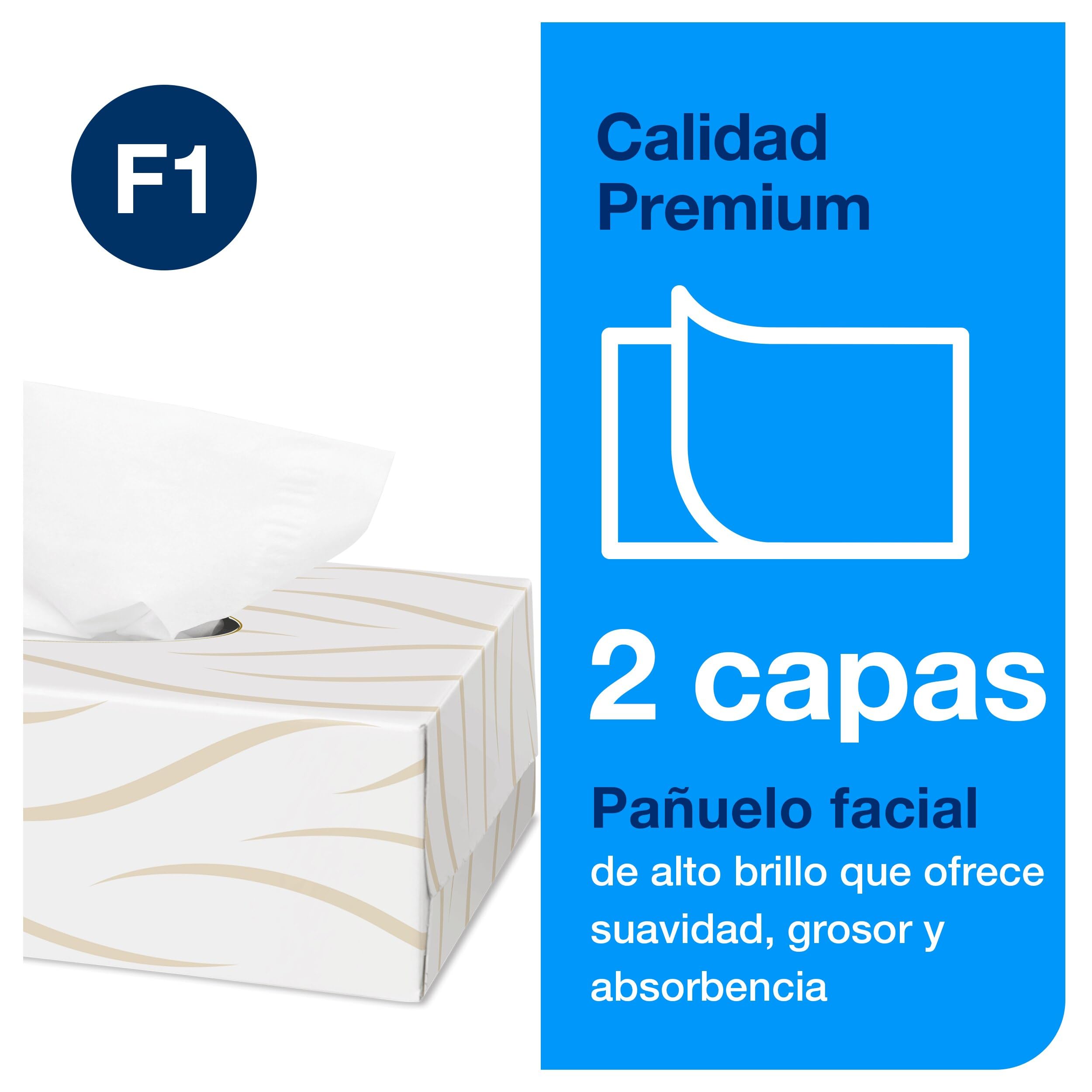 Tork Pañuelos Faciales Suaves Blancos F1, Premium, 2 capas, 30 x 100 hojas, 140280