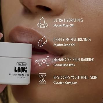 LOOPS Luxe Lips Trio Ultra Hydrating Lip Masks - Exfoliate, and Restore Hydration Below the Surface - Lip Balm, Stocking Stuffer