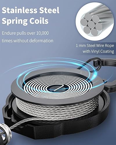 Miniatura 4 de Uniclife Paquete de 3 portatarjetas deslizantes verticales de plástico y 2 carretes retráctiles para llaveros para tarjetas de hasta 8 onzas