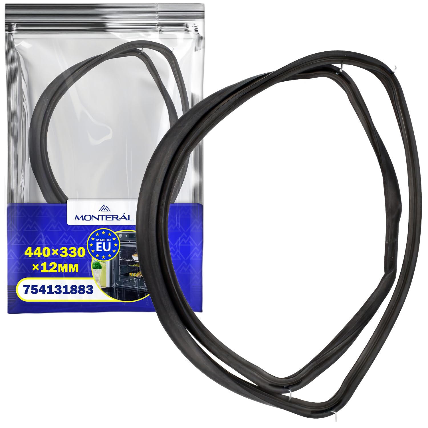 Rubber Oven Door Seal with the Size of 440x330x12 mm Has the Original Code 754131883 for Smeg, MADE IN EU, Warranty 10 Years