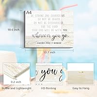 Vista 3 de Decoración de pared con versículos bíblicos de Joshua 1: 9, arte de pared cristiano inspirador para pared de dormitorio