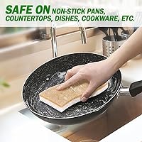 Vista 70 de AIDEA Esponjas antiarañazos, 12 unidades, esponja natural para utensilios de cocina antiadherentes, esponjas de cocina, esponja de celulosa