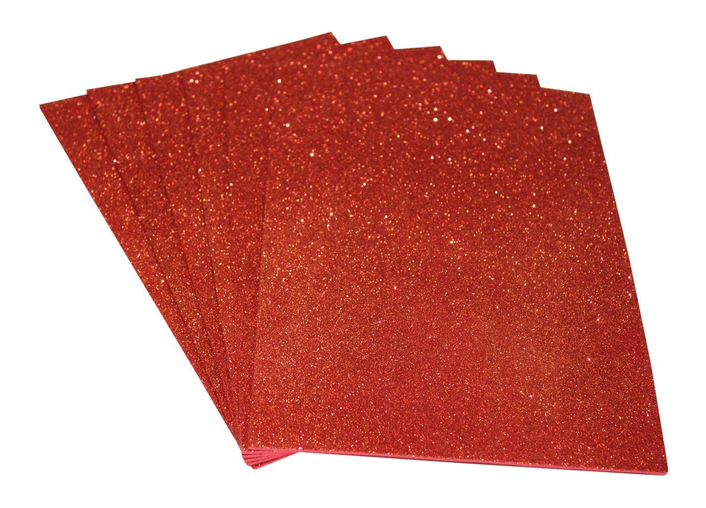 AMY & ELY Pack of 20 A4 Size Foam Glitter Sheets for Arts and Crafts, Scrapbooking, Paper Decorations (Red)