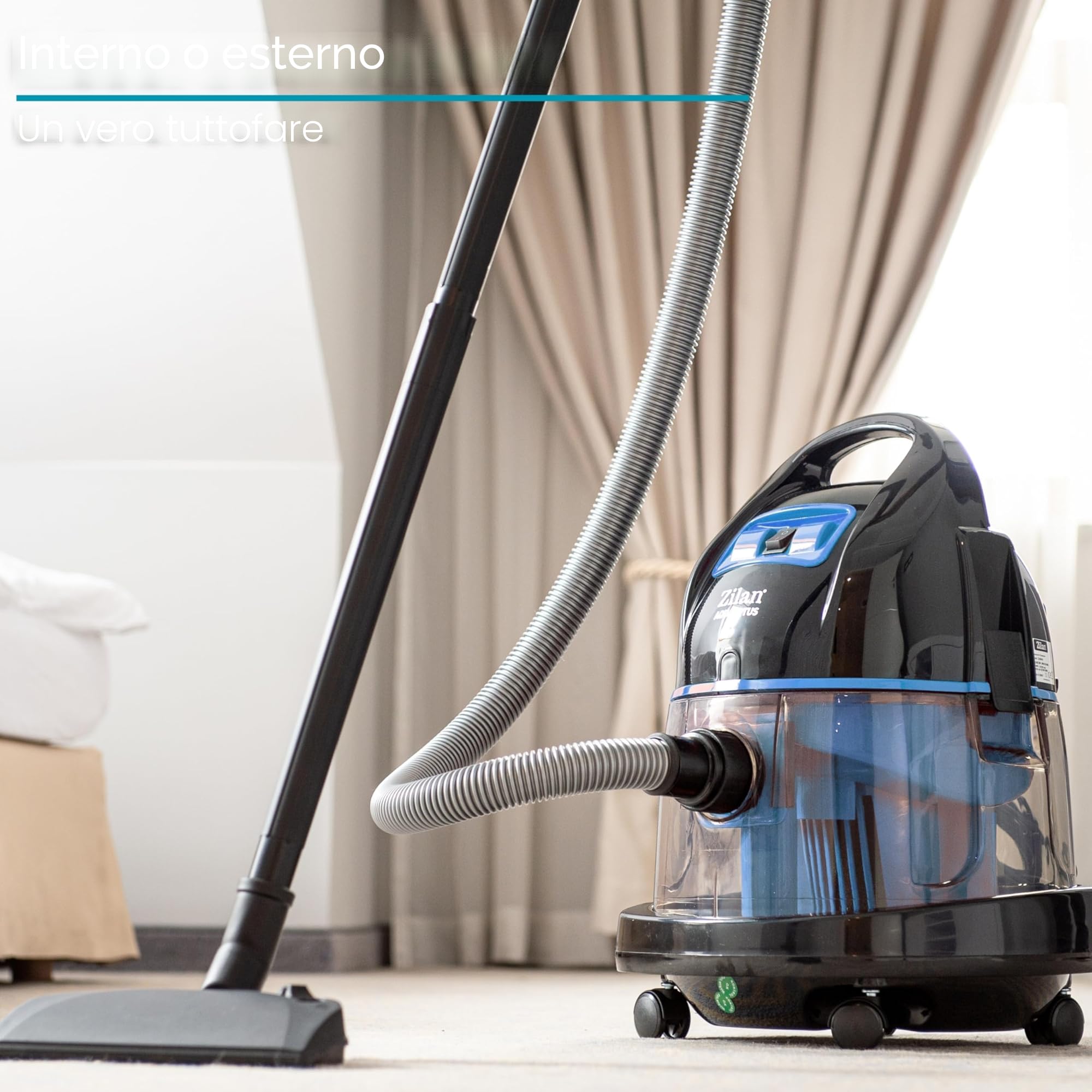 Zilan Aspirapolvere con Filtro dell'Acqua, H20, Senza Sacchetto, Classe Energetica A 2.000 Watt, 360°