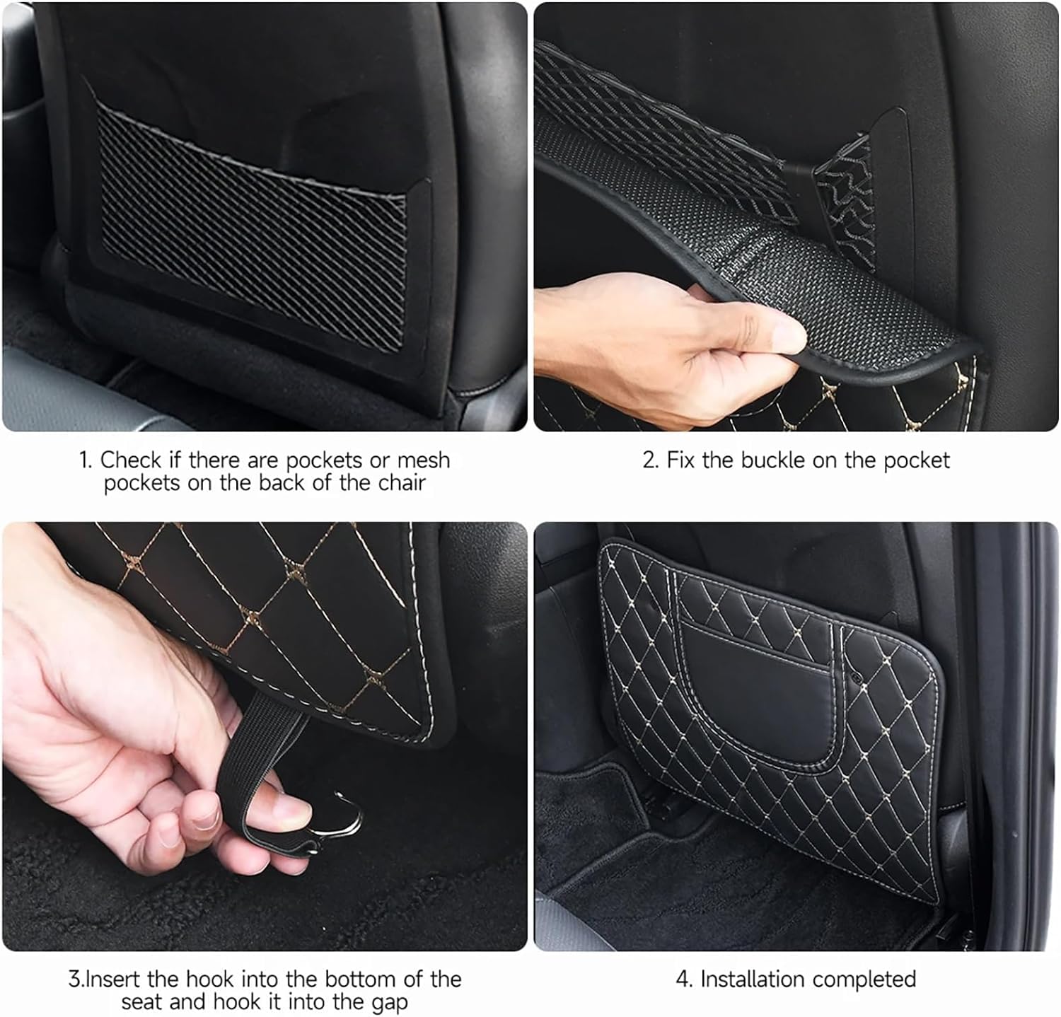 2 Uds Almohadilla Antipatadas para Coche para Toyo-ta Hatchback Allex/Aqua/Auris/Aygo/Blade, Alfombrillas para Asiento Trasero De Cuero PU CojíN De ProteccióN Antisuciedad,C