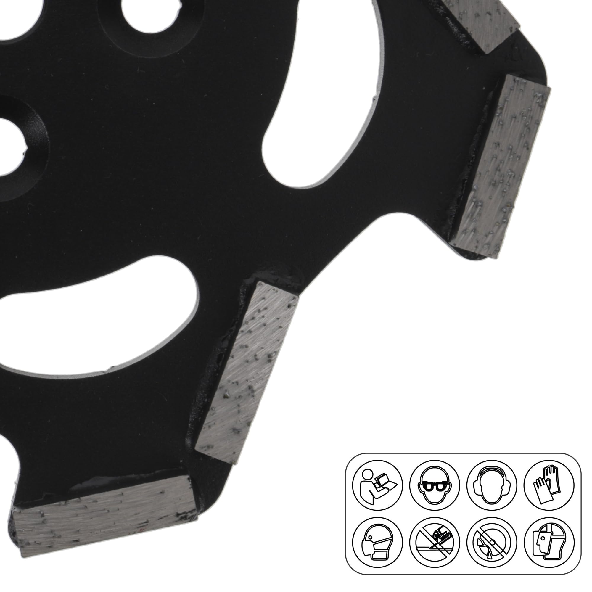 PRODIAMANT Disco abrasivo de diamante 254 mm 19 mm negro – para hormigón blando hormigón fresco pavimento superficies abrasivas K16/20 12 segmentos profesional lijadora de suelo