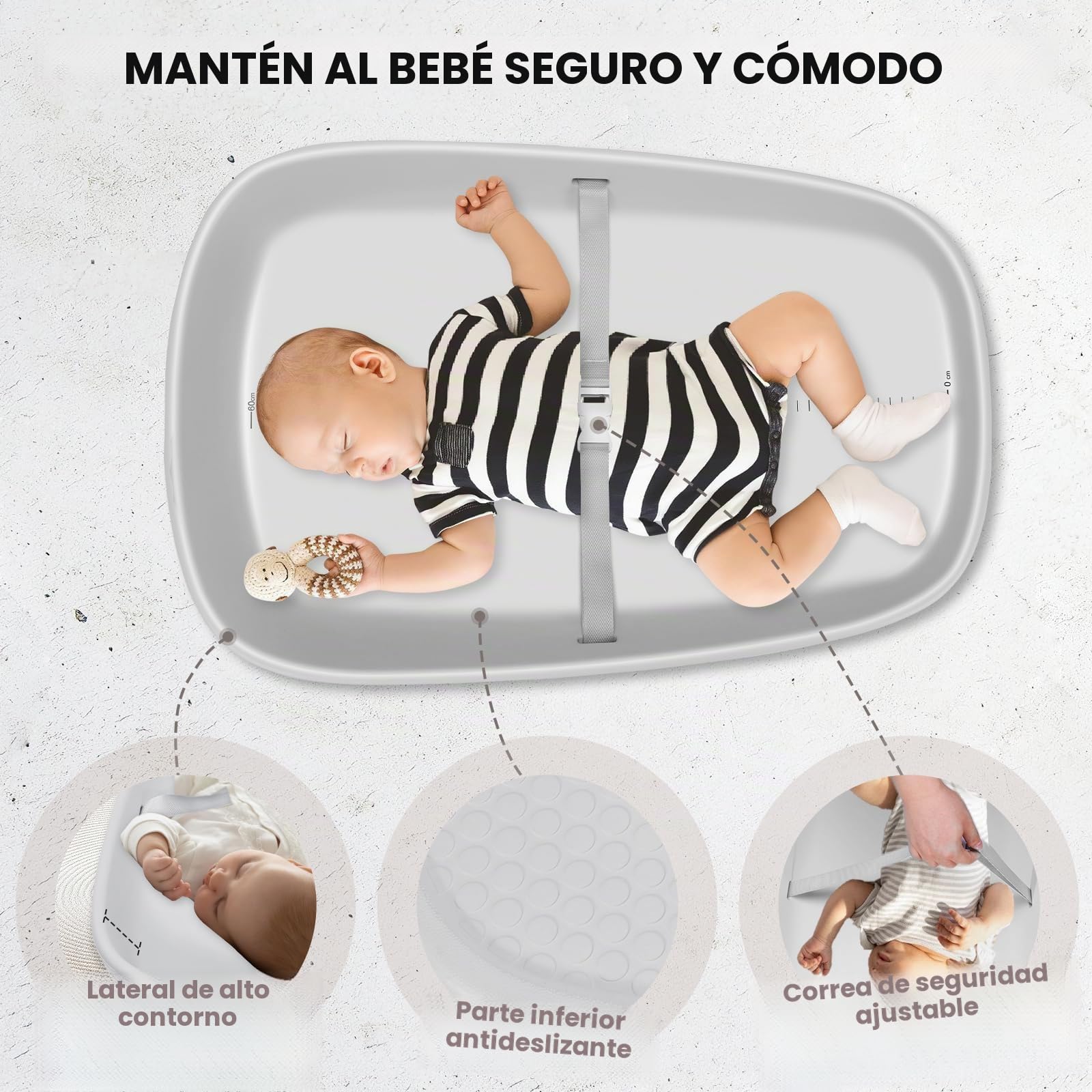 Cambiador de bebé EVA, cambiador portátil para cambiar pañales y cómoda, impermeable, suave, ligero, diseño ergonómico para bebé, se adapta a todas las mesas cambiadoras con línea de altura