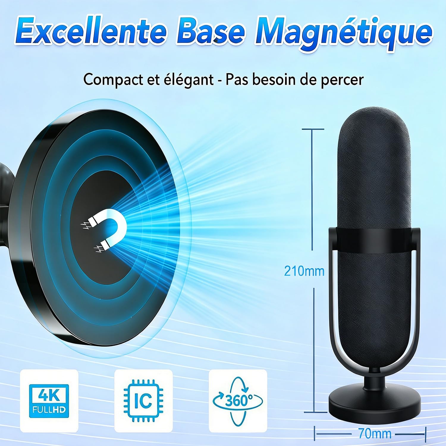 2026 Antenne TV Intérieure Puissante, Antenne TNT, Signal Stable, 4K/1080P | Sans Abonnement | Réception Longue Portée | Amplificateur Intégré | Câble Coaxial 5 m | Compatible Smart TV | Base Magnétique