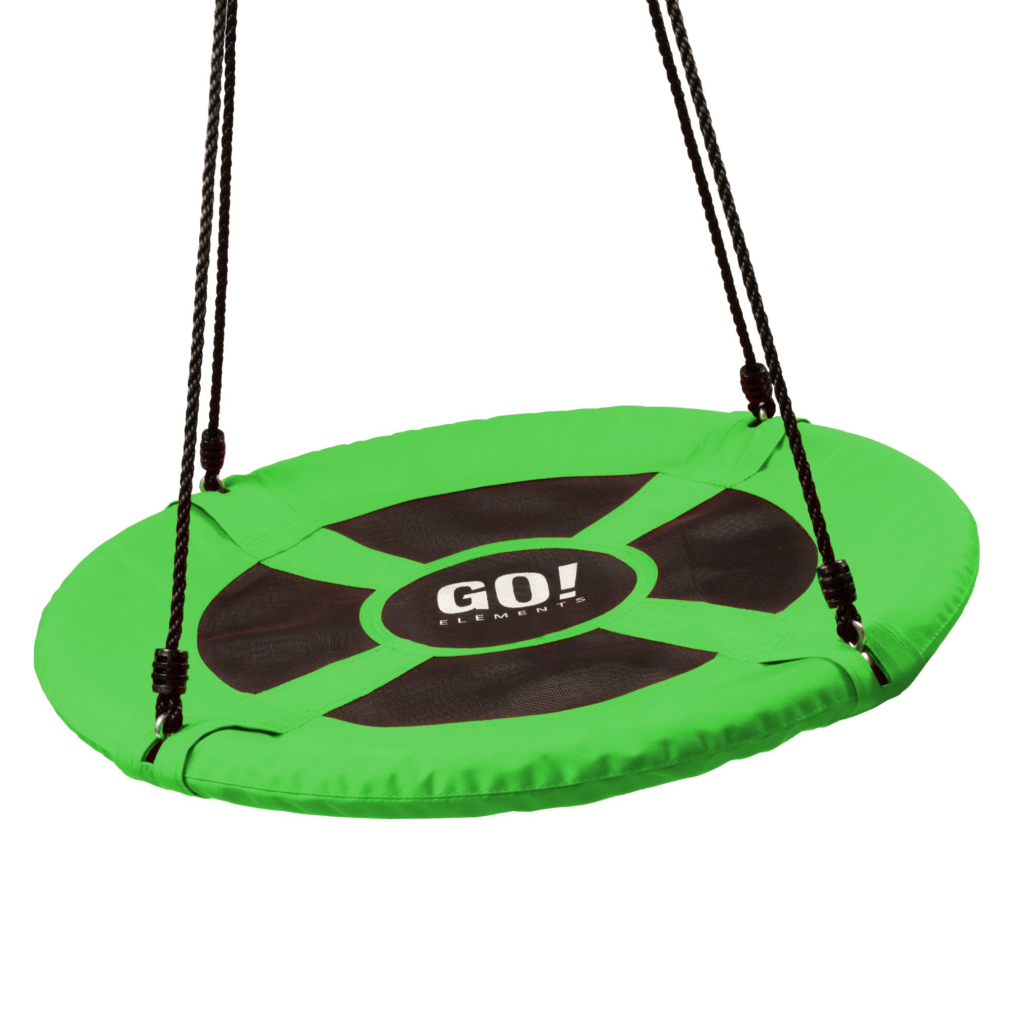 GO!elements Columpio Circular Nido | Jardín Redondo Ajustable en Altura para Niños y Adultos con Capacidad de Carga de hasta 150 kg. Tamaño: ø 100 cm, Color: Verde