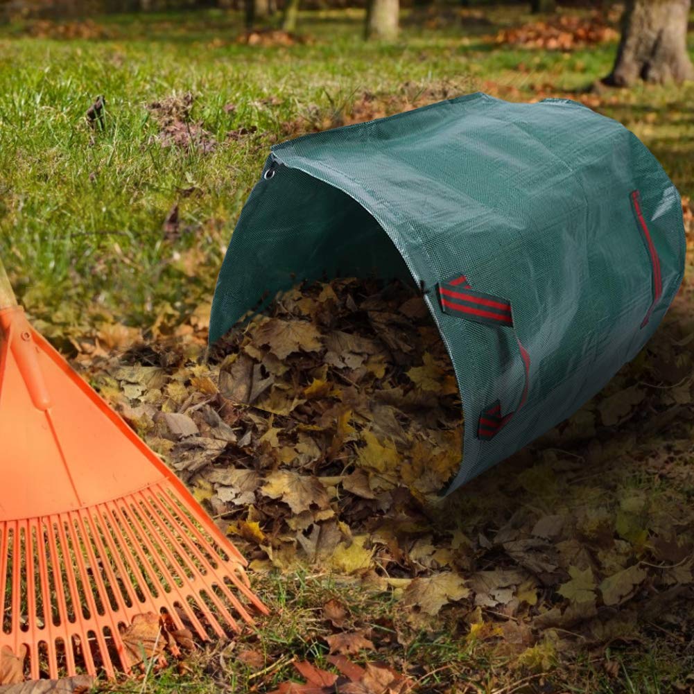 Greensen 4er Set Gartenabfallsack Laubsack Selbstaufstellend Gartensack Faltbar Abfallsäcke mit Doppeltem Boden Rasensack Wasserdichtes Laub Sack aus Robuste Gewebe PP, Müllsack 270L