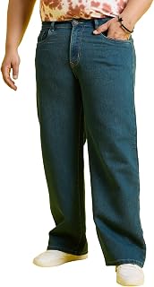 Bigbanana Plus Size Men's Baggy Fit Solid Jeans Price In India