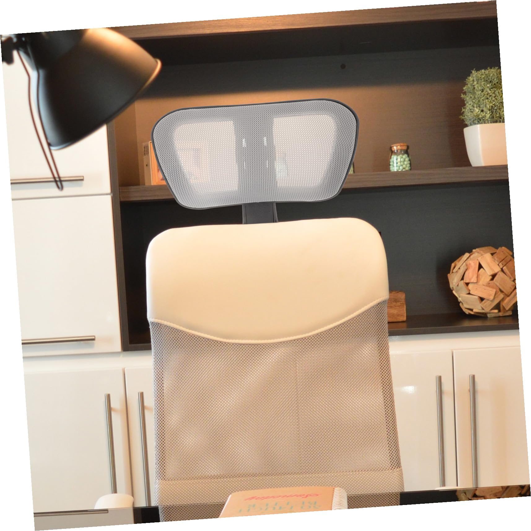 Cabilock Cojín para Silla de Oficina Ajustable Soporte Cervical Cabeza Respaldo y Transpirable Fácil Instalación Compatible con Sillas Giratorias