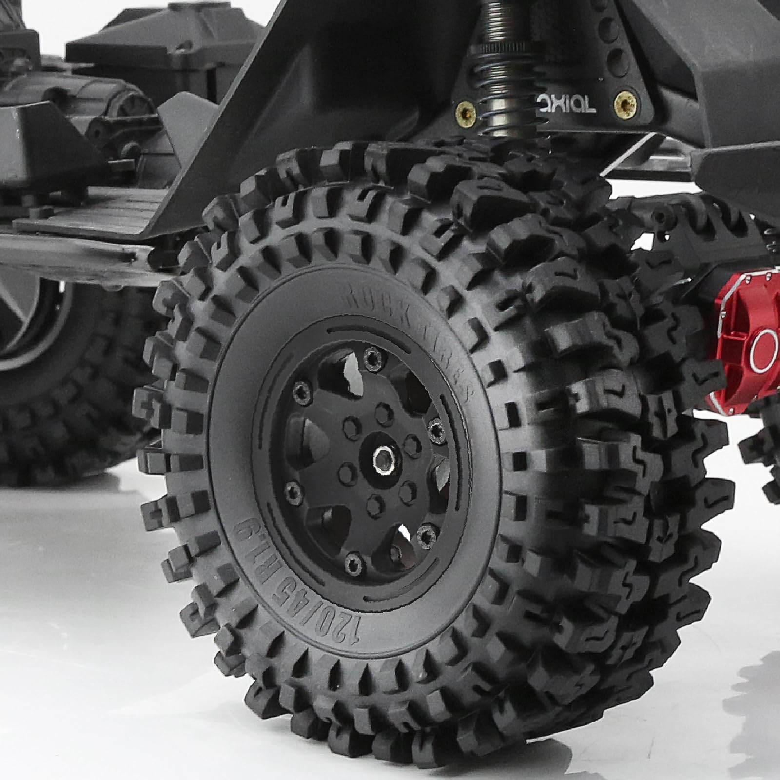 REDSPIDER 1.9 beadlock wheels plastic?1.9 wheels?4pcs black?for Axial SCX10 UTB10 TRX4 TRX6 Redcat Gen7 Gen8 VS4-10 Upgrade (Black)