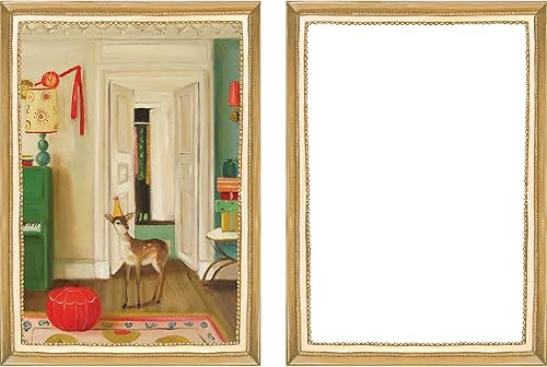 Miniatura 7 de Hester & Cook Janet Hill - Tarjetas en caja en blanco, tarjetas de felicitación de celebración en blanco con borde dorado en caja con sobres, 6