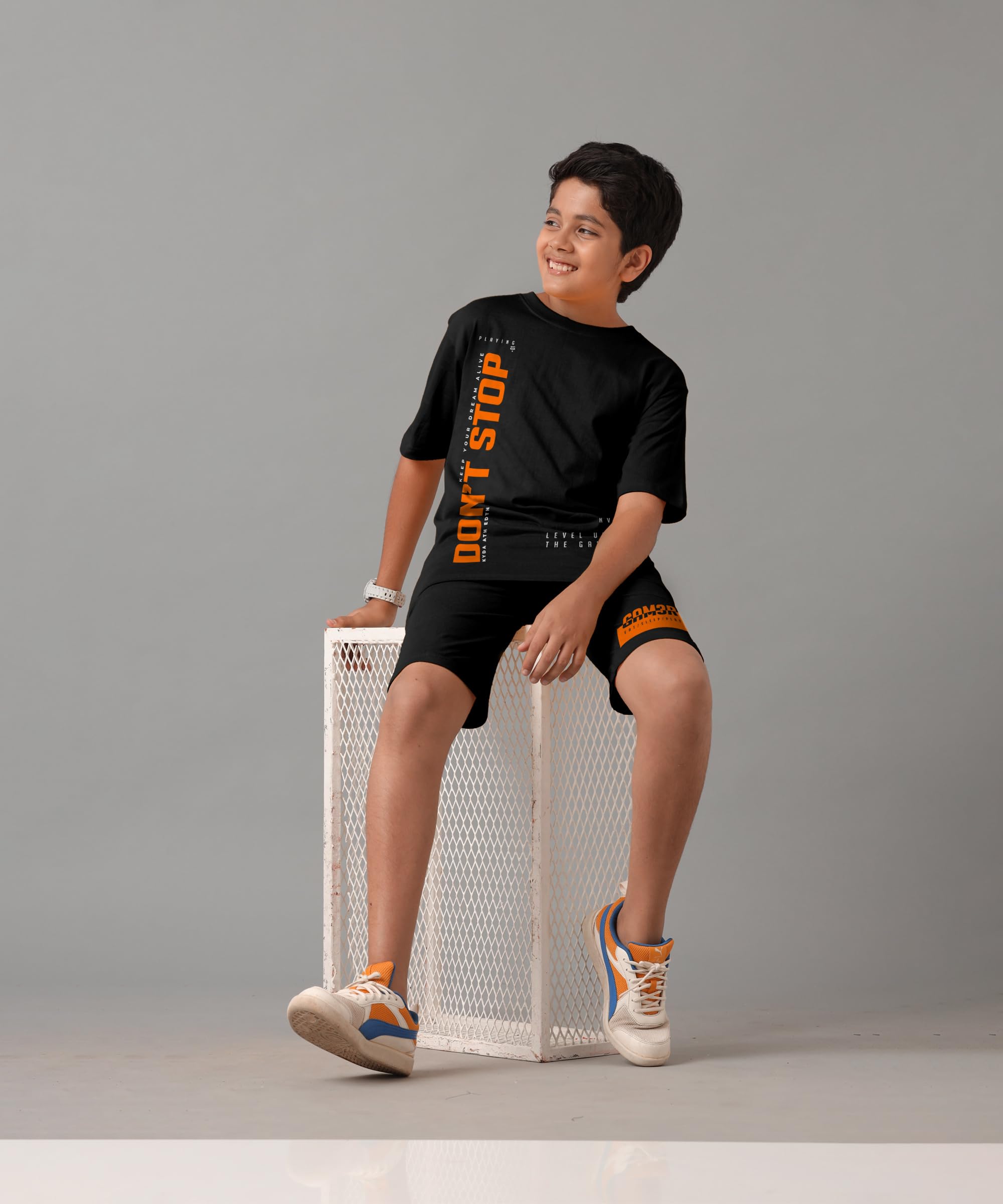 KYDA KIDS Camiseta y pantalón corto 100 % algodón puro estampado para niño