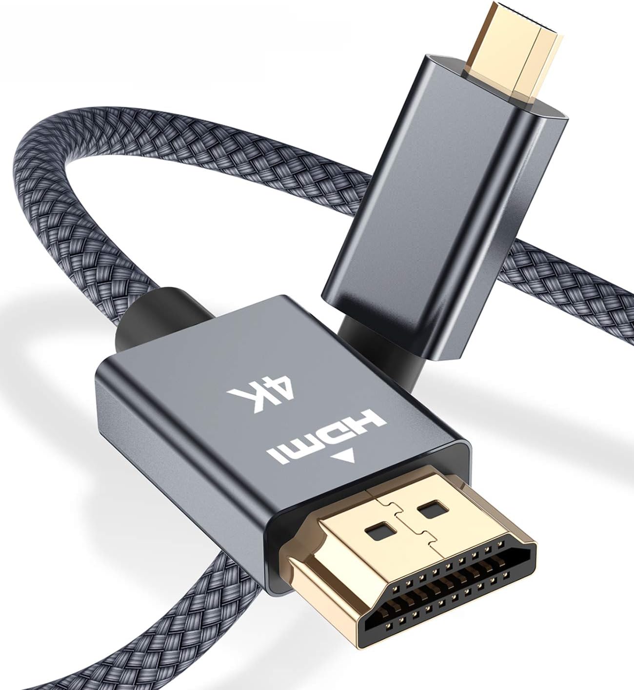 Elebase Micro HDMI Cable 15 FT,4K 60Hz Micro HDMI Type D Cord Compatible for Raspberry Pi 4 4b,GoPro Black Hero 7 6 5 4,Sony Camera A6000 A6300,Nikon B500,Lenovo Yoga 3 Pro 710,Canon