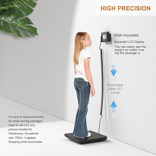 Miniatura 8 de Básculas de envío de 440 libras x 1 oz de alta precisión Básculas postales ultradelgadas de ABS gran plataforma, básculas postales superligeras para