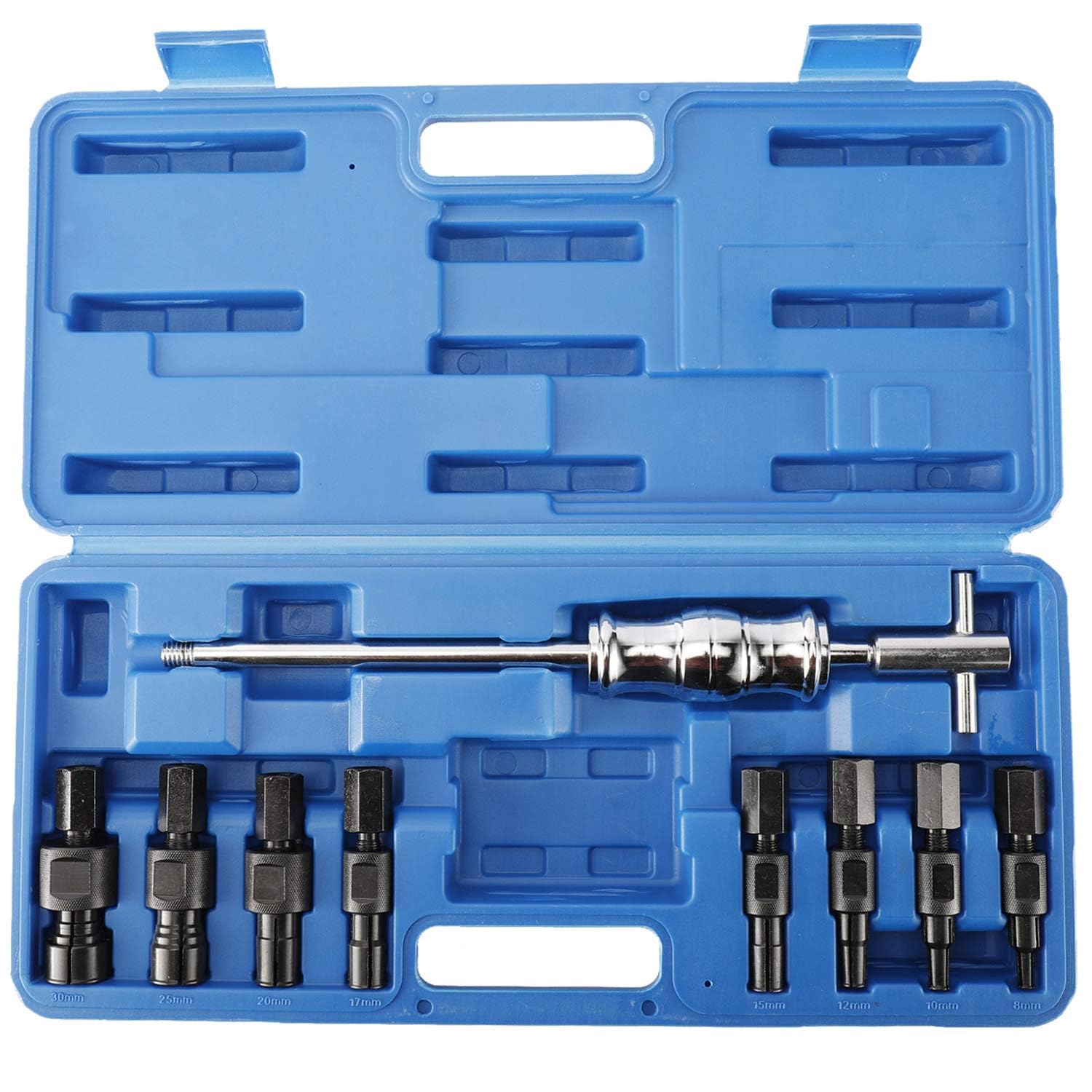 BOOMSTART 9tlg Innenlager Abzieher Satz 8mm-32mm Innenabzieher Lagerabzieher Werkzeug Kugellager Abzieher mit Gleithammer