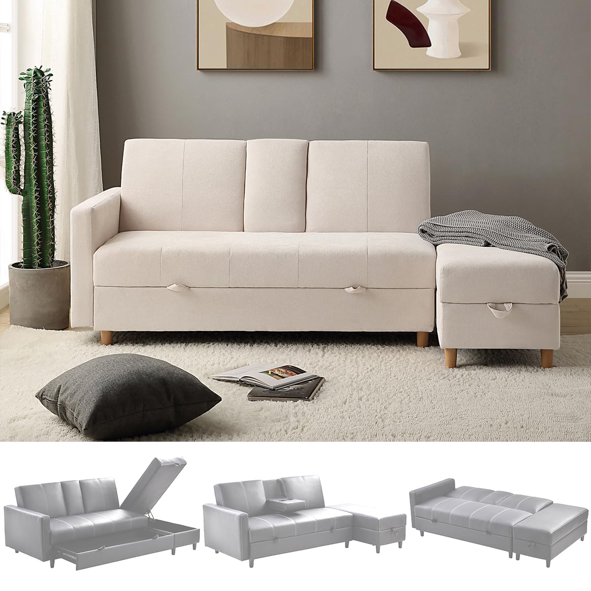 Amazon｜PEFEK ソファー 3人掛け ソファーベッド l字 ソファ おしゃれ  