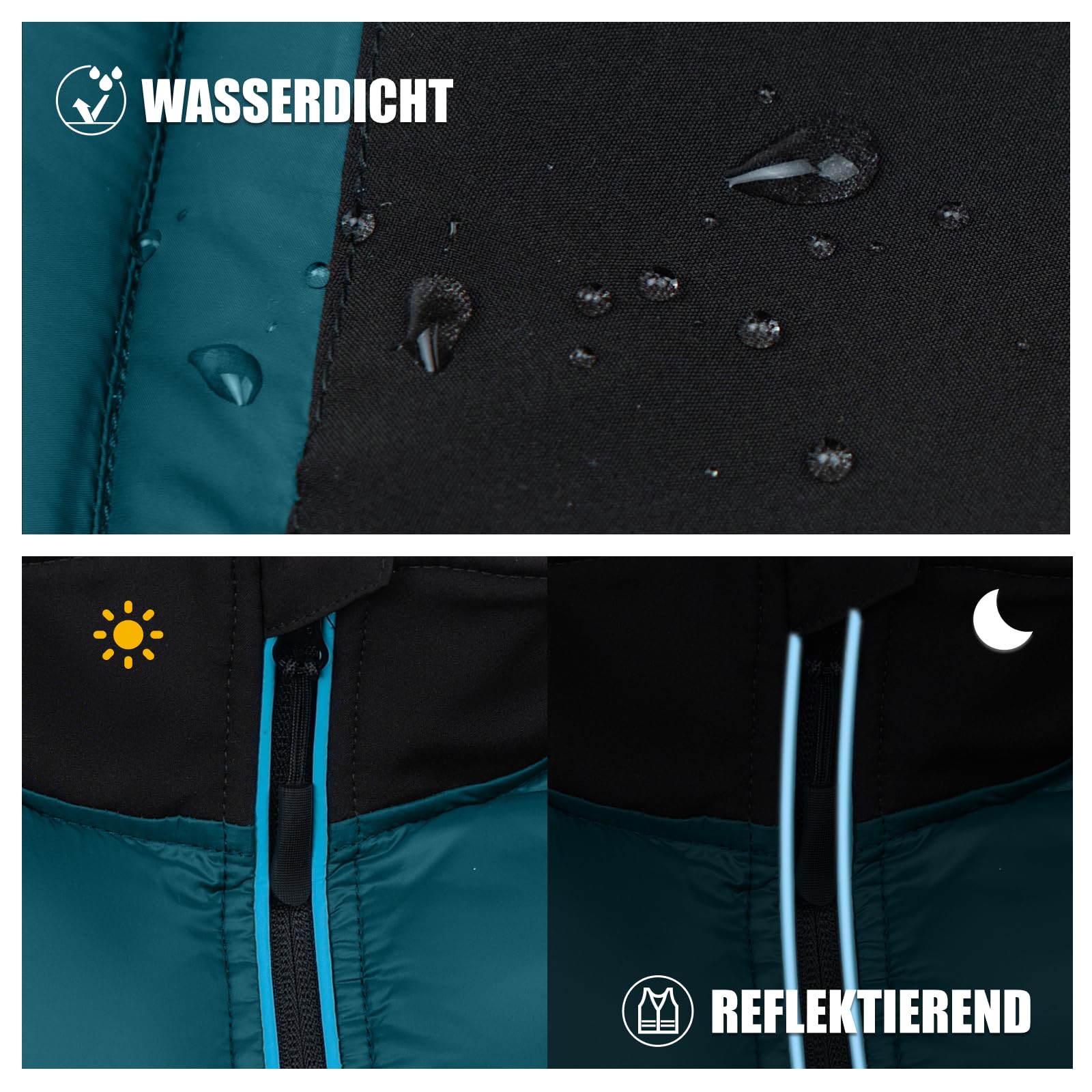 WORK IDEA Herren Outdoor Softshell Weste Wasserabweisend Winddicht Ärmellose Jacke - Atmungsaktives Leichtes Sport Vest mit Taschen für, Radfahren, Laufen, Wandern, Golf und Arbeitskontexte