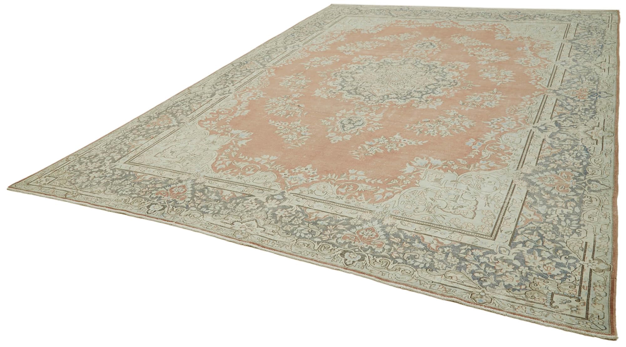 97 x 138 - 293x416 Cm Katar Vintage Beige Vintage Wool Handmade Area Rug Turkish Handmade Rug Living