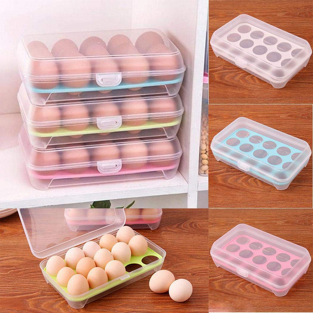 Leoneva 24.5 x 13 x 7cm Kitchen Refrigerator Eggs Storage Box Eggs Holder Food Storage Container Storage Boxes…
