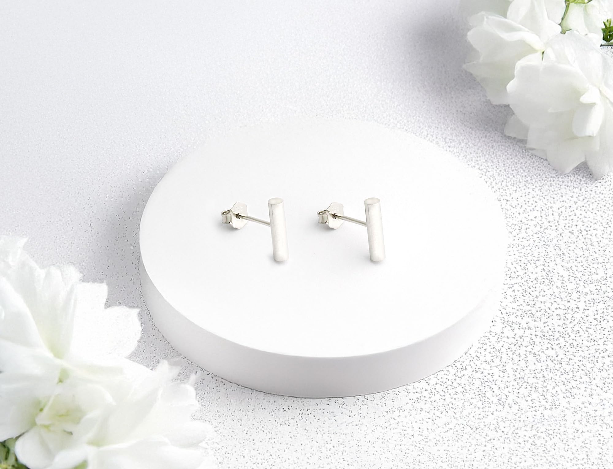 SOFIA MILANI - Boucles d'Oreilles pour Femme en Argent 925 - Boucles d'Oreilles avec Motif en Forme de Clous de Barre - 20576