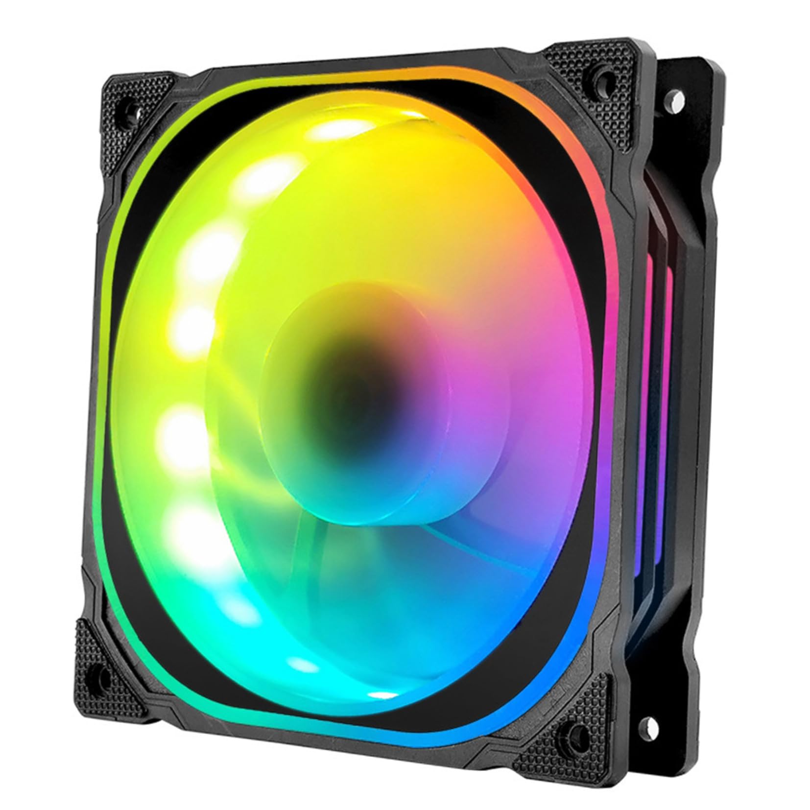 Garneck Ventilador de Refrigeración LED Rgb de 12cm para PC con Controlador Estándar, Iluminación Rgb y Plástico para Celebracion Verano