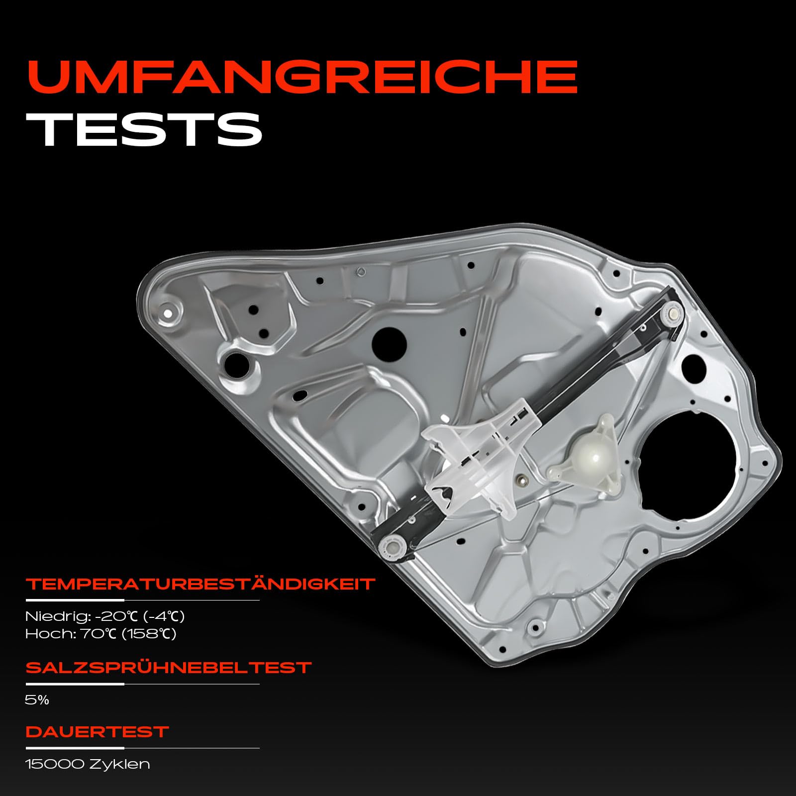 Frankberg Elektrisch Fensterheber Mit Grundplatte Ohne Motor Hinten Rechts Kompatibel mit Polo 9N 9A4 Alle Motoren 2001-2009 6Q4839462