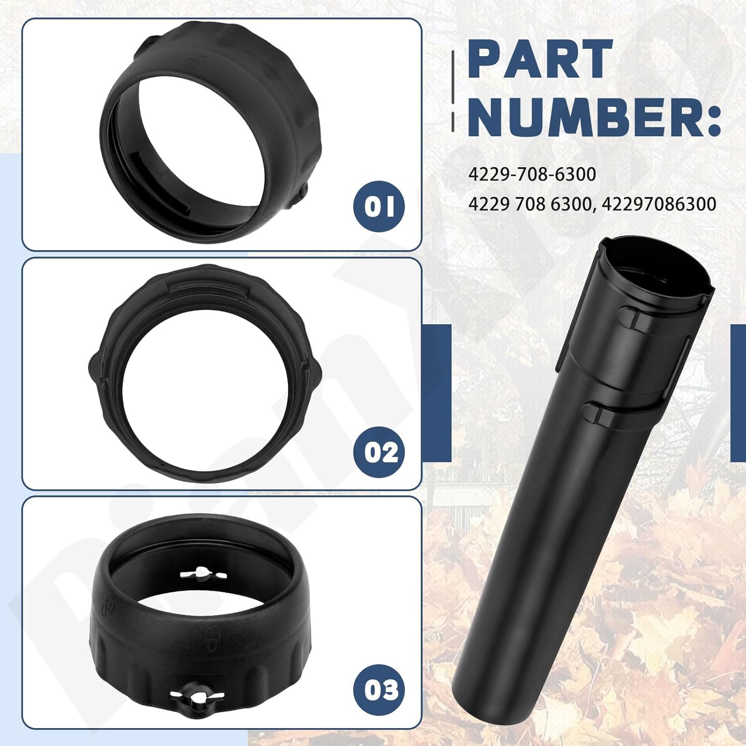 4229-708-6300 Lower Blower Tube Nozzle Replacement Compatible with STI-HL BG55 BG56 BG85 BG86 BGE61 BGE71 SHE81 Leaf Blower Tube Nozzle 4229 708 6300, 42297086300