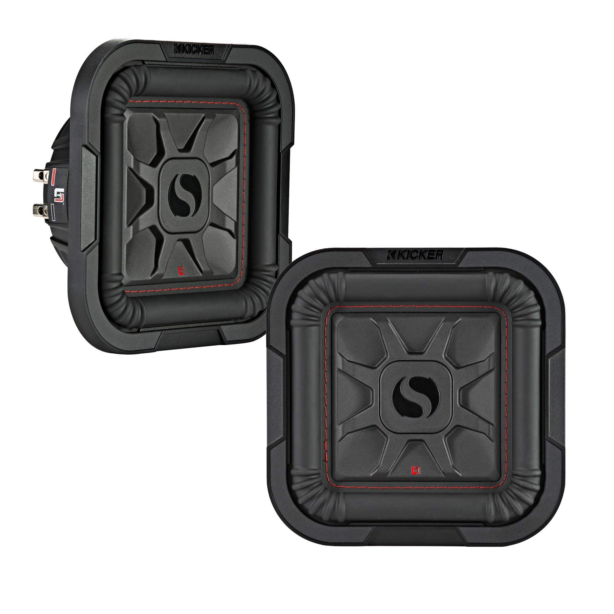 Kicker 46L7T84 Two L7T L7-Thin 8-Inch (20cm) Subwoofers, Dual Voice Coil, 4-Ohm, 350 Watts Each