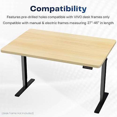 Vista 131 de VIVO DESK-TOP60G - Mesa universal de una pieza de 60 x 24 pulgadas, color gris oscuro, para marcos de escritorio estándar y sentados a pie, altura