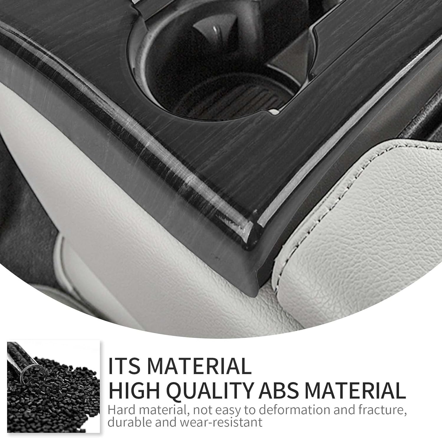 Linskip Center Console Gear Shift Cover Compatible with 2017-2022 Ford F250 F350 F450 F550 XL XLT Jump Seat, Cup Holder Panel Trim, Interior Accessories(Dark Wood Grain)