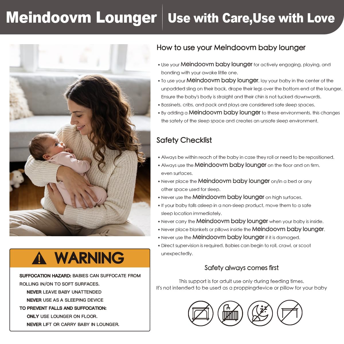 Baby Lounger - Snuggle Cozy Me Infant Lounger for Newborns | Breathable & Soft, Portable Awake-Time Pad, Essential Baby Gift (Lounger Cover Included) - Image 9