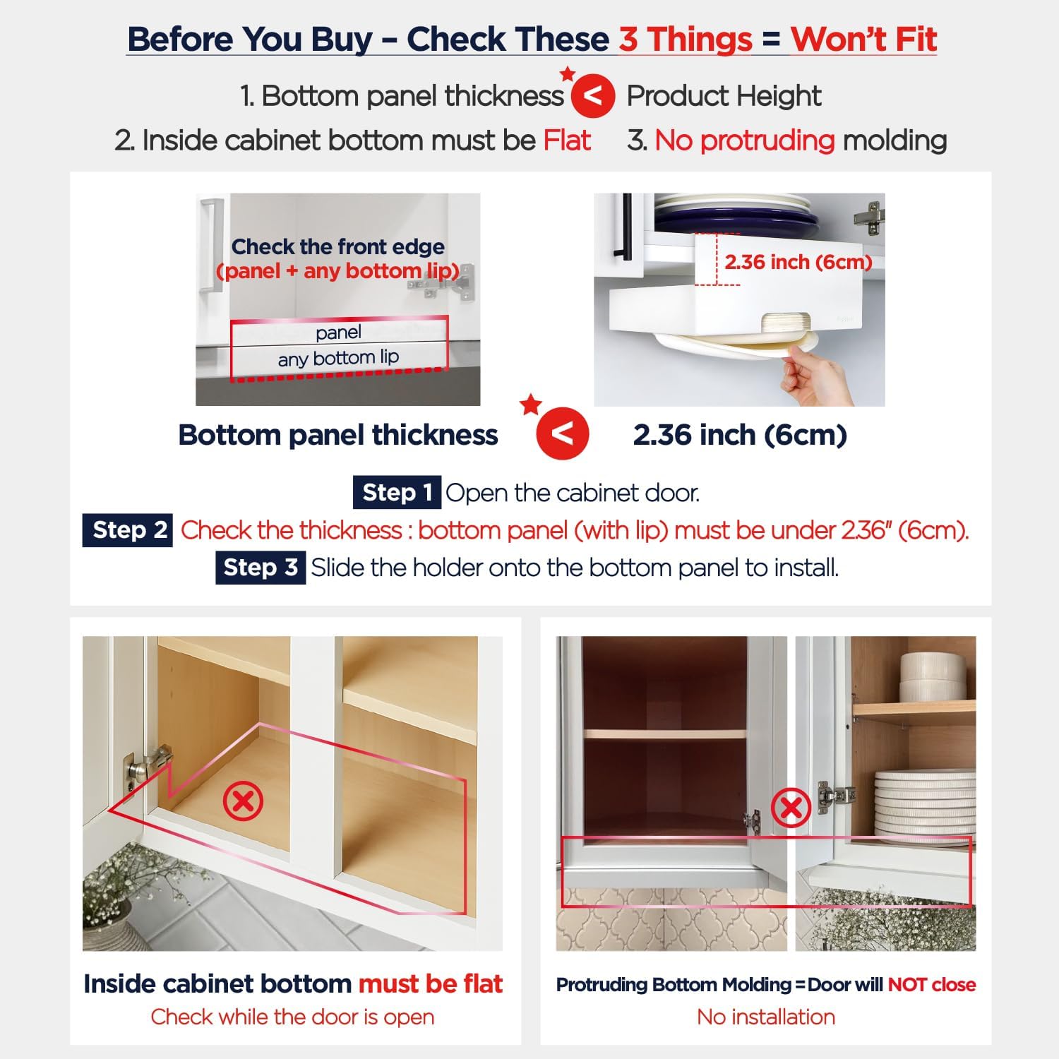 Paper Plate Dispenser 10 Inch – Heavy Duty Steel Under Cabinet Plate Holder & Organizer, Durable Metal Rack, Space-Saving Kitchen Storage, No-Drill Adhesive Mount – White
